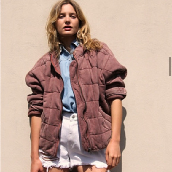 Free People Jackets & Blazers - Free People - Dolman Quilted Knit Jacket - Cherry Cola - Size XL